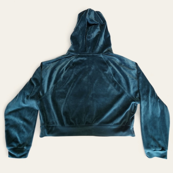 Victoria’s Secret‎ On Point Velour Rhinestone Zip Hoodie Green Medium - Picture 7 of 10